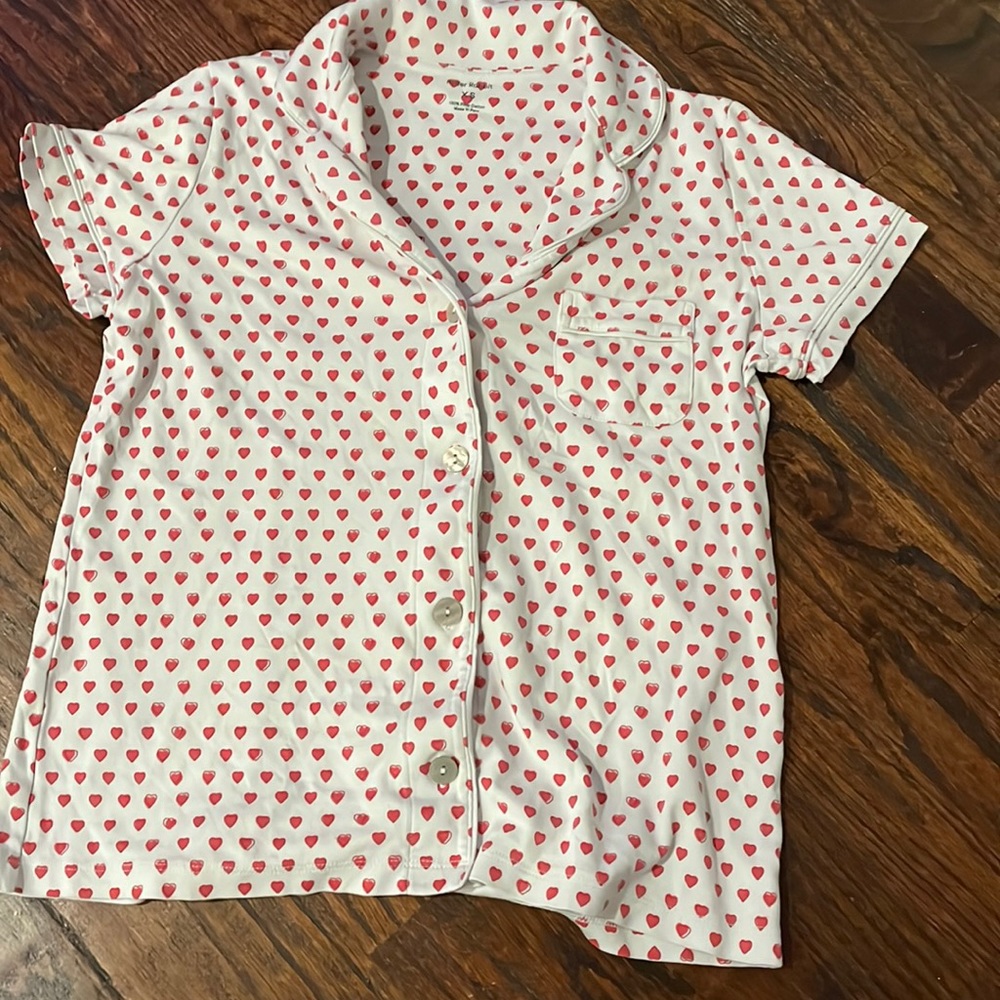 roller rabbit pink heart pajama top